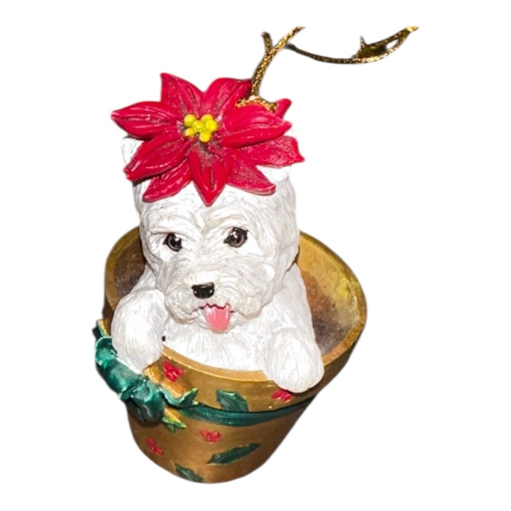 1997 Danbury Mint Westie Wonderland "I Dig Christmas " West Highland Terrier